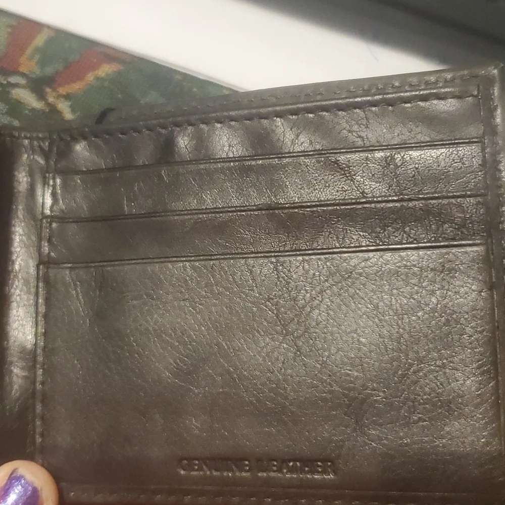 𝅺DOCKERS Leather Black Leather Slimfold Wallet NWT